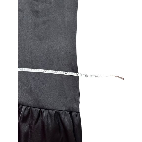 Topshop Black Satin Slip Dress Bow Tie Ribbon Straps Size 12 NWT Formal Cocktail - Picture 6 of 9